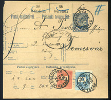 97163 ÓGRADISKA 1892. Szé Krajcáros Csomagszállító Temesvárra Küldve  /  ÓGRADISKA 1892 Nice Kr Parcel P.card To Temesvá - Used Stamps