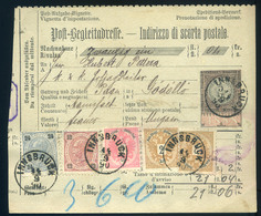 98100 AUSZTRIA Innsbruck 1890. Dekoratív Négyszínű Csomagszállító Gödöllőre A Kastélyba Küldve - Briefe U. Dokumente