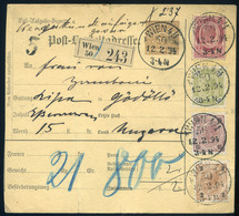 98099 AUSZTRIA Wien 1894. Dekoratív Négyszínű Csomagszállító Gödöllőre A Kastélyba Küldve , 21,8 Kg-os Csomag! - Covers & Documents