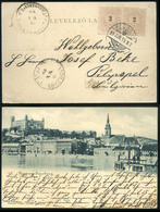 98172 POZSONY 1899. Képeslap 2Kr Pár Bérmentesítéssel Bulgáriába Küldve, Ritka Tarifa!  /  1899 Vintage Pic. P.card 2 Kr - Used Stamps
