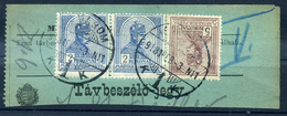 94996 KOMÁROM 1918. Távbeszélő Jegy Kivágás 5K+2K Pár - Used Stamps