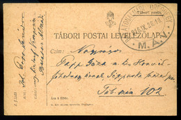 95694 BALATONALMÁDI ÖREGHEGY 1916. Tábori Postalap , Szép MÁV Vasúti Bélyegzéssel - Gebruikt