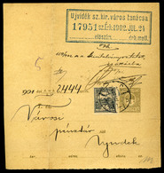 95738 ÚJVIDÉK 1902. Kiegészített Díjjegyes Adóintés - Used Stamps