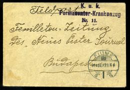 95773 FIUME I.VH Tábori Posta Levél, Permanenter Krankenzug / Kórházvonat Bélyegzéssel - Used Stamps