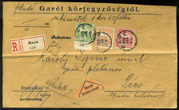 95845 GARÉ 1910. Utánvételes, Ajánlott Levél 95f Pécsre Küldve - Used Stamps