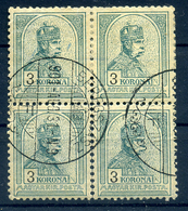 95588 BEREGSZÁSZ 3K Négyes Tömb, Szép Bélyegzés - Used Stamps