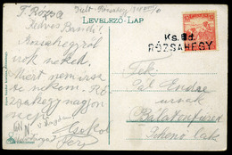 96324 RÓZSAHEGY 1918. Képeslap, Szép Vasúti Bélyegzéssel - Used Stamps