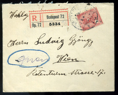 96443 BUDAPEST 1917. Expressz-ajánlott Levél 1K Bécsbe Küldve - Used Stamps