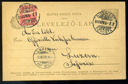 96697 BUDAPEST 1900. Kiegészített Díjjegyes 4f-es  Levlap Svájcba Küldve  /  BUDAPEST 1900 Uprated Stationery 4f P.card  - Used Stamps