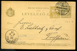 96694 BESZTERCE 1901. Kiegészített Díjjegyes Levlap Troppauba Küldve  /  BESZTERCE 1901 Uprated Stationery P.card To Tro - Used Stamps