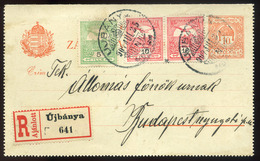 97085 ÚJBÁNYA / Nová Baňa 1907. Kiegészített, Ajánlott Zárt Díjjegyes Levlap Budapestre  /  ÚJBÁNYA 1907 Uprated Reg. Se - Used Stamps