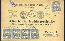 97068 BONCHIDA 1913. K.K. Feldapotheke /gyógyszertár Dekoratív Levlap Bécsbe Küldve! Szép és Ritka!  /  BONCHIDA 1913 K. - Used Stamps