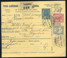 97096 SZEGHALOM 1916. Három Színű Csomagszállító Kápolnára Küldve  /  SZEGHALOM 1916 3 Color Parcel P.card To Kápolna - Used Stamps
