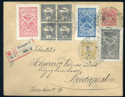97114 BUDAPEST 1909. Tarifahelyes, Helyi Ajánlott Kiegészített Díjjegyes Boríték Kiállítási Bélyegzéssel, Levélzárókkal. - Used Stamps