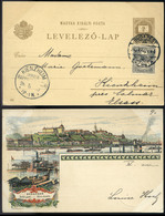 97296 BUDAPEST 1900.05. Karajcár-Turul Vegyes Bérmentesítés, Kiegészített Millenniumi Díjjegyes Lap Németországba Küldve - Oblitérés