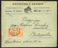 97089 BUDAPEST 1903. Keresztely Sándor Zongoragyáros , Helyi Céges Levél  /  BUDAPEST 1903 Sándor Keresztely Piano Manuf - Gebraucht