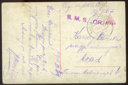 97708 K.u.K. Haditengerészet, I.VH.1918. Pola Képeslap S.M.S. Orjen Hajó Bélyegzéssel   /  NAVY WW I 1918 Vintage Pic. P - Covers & Documents