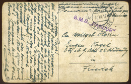 97706 K.u.K. Haditengerészet,I.Vh. 1917. Képeslap, S.M.S. Pandur Hajó Bélyegzéssel / NAVY WW I 1917 Vintage Pic. P.card - Lettres & Documents