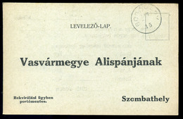 96976 BODÓHEGY / Bodonci. Érdekes  I. VH-s Rekvirálási Levelezőlap Szombathelyre Küldve - Slovenia