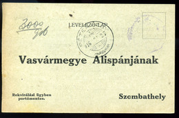 96972 PÉTERHEGY / Gornji Petrovci 1916. Érdekes  I. VH-s Rekvirálási Levelezőlap Szombathelyre Küldve - Slovenia