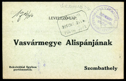 96966 ÚRDOMB / Fokovci  1916. Érdekes  I. VH-s Rekvirálási Levelezőlap Postaügynökségi Bélyegzéssel Szombathelyre Küldve - Slovénie