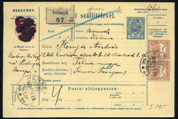 98101 PERBENYIK / Pribeník   1915. Csomagszállító Simontornyára A Huszár Laktanyába Küldve - Used Stamps