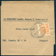 98124 BUDAPEST 1917. Dekoratív Előnyomott, Teljes Címszalag Hírlapbélyeggel - Used Stamps