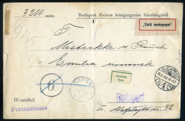 98155 BUDAPEST 1903. Portóköteles, Visszaküldött Tértivevényes Levél , érdekes! - Used Stamps