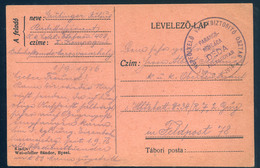 98141 DÉDA 1916. I. VH Tábori Posta Lap Déda Pályaudvari Parancsnokság Bélyegzéssel - Gebruikt
