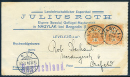 98140 NAGYLAK 1904. Dekoratív Céges Levelezőlap Crefeldbe Küldve - Used Stamps