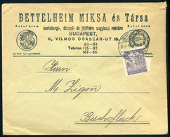 98161 BUDAPEST 1917. Céges Levél, Céglyukasztásos Bélyeggel, Bettelheim  /  1917 Corp. Letter, Corp Punched Stamp, Bette - Used Stamps