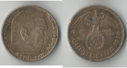 ALLEMAGNE 5 MARK 1936   ARGENT - 5 Reichsmark