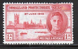 Somaliland Protectorate 1946 George VI Single Victory Stamp With 13.5 Perfs. - Somaliland (Protectoraat ...-1959)