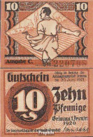 Grimma Notgeld Der Stadt Grimma Bankfrisch 1920 10 Pfennig Grimma - Sonstige & Ohne Zuordnung