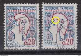FRANCE CURIOSITES 1961:  Deux Exemplaires Oblitérés Très Différents (voir Bord SE Du Bonnet En Rouge), TB - Gebruikt