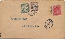 Lettre One Penny London Timbres Taxes Pour La France Cover - Portomarken