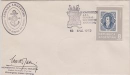 Argentina 1973 Ice Breaker San Martin Cover  Ca 8 Ene1973 Signature (40102) - Navires & Brise-glace