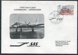 1981 Luxembourg Denmark SAS First Flight Cover. - Brieven En Documenten