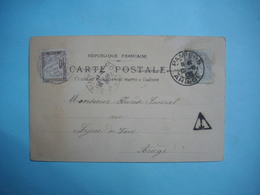 MARCOPHILIE  - CPA Taxée -   10 CENTIMES  Pour Timbre à 1 Centime    - 1903  -  Carte  Fantaisie - 1859-1959 Storia Postale