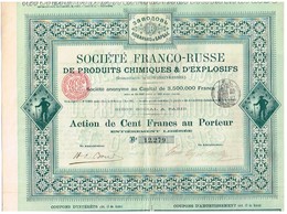 Titre De 1895 - Société Franco-Russe De Produits Chimiques Et D'Explosifs - N° 12.279 - Russia