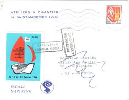 St MANDRIER 83 Var Lettre Tarif Imprimé 12c Agen Yv 1353A Retour Envoyeur Etiquette Salon Navigation Plaisance 1966 CNIT - Briefe U. Dokumente