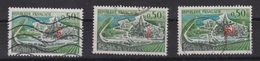 FRANCE CURIOSITES 1961-1962:  Trois Ex. Du Timbre  'Cognac' , Tous Différents Par L'aspect Et Le Nbre De Péniches, TB - Used Stamps