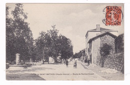 Jolie CPA Saint-Mathieu (Haute-Vienne), Foirail, Route De Rochechouart. A Voyagé En 1910 - Saint Mathieu