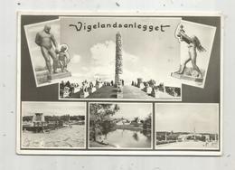 Cp , NORVEGE , OSLO , VIGELANDSANLEGGET ,multi Vues , Voyagée 1955 , Ed. Eberth - Noruega