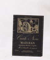 ETIQUETTE DE VIN MADIRAN CARTE NOIRE - Madiran