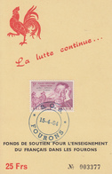 Carte  Maximum  BELGIQUE   Enseignement  Du  Français  Dans  Les  FOURONS    1964 - 1961-1970