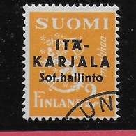 CARELIA - OCC. FINLANDESE - 1941 -2M SOPR. NERA (YVERT 3) - USATO - Local Post Stamps