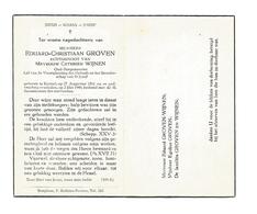 D 267. EDUARD-C. GROVEN  Echtg. C. WIJNEN - Oud-Burgemeester - °KERNIEL 1861 En Aldaar + 1949 - Devotion Images