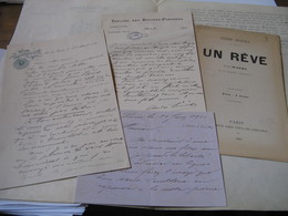 ENSEMBLE AUTOGRAPHE D'ANDRE LENEKA 1901 DRAMATURGE LIBRETTISTE DIRECTEUR DES BOUFFES-PARISIENS CASINO AIX - Handtekening