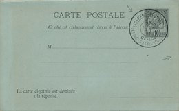 Carte Postale Reponse Entier Regence De Tunis Des Postes Et Des Télégraphes - Lettres & Documents